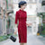 Elegant Mink Cashmere Cheongsam Knee Length Day Dress