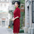Robe de jour élégante en cachemire de vison Cheongsam au genou