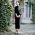 Plaids & Checks Pattern Mink Cashmere & Woolen Mermaid Cheongsam Suit