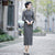 Mandarin Collar Mink Cashmere Cheongsam Tea Length Mother Dress