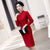 Robe de soirée de mariage en dentelle florale traditionnelle Cheongsam au genou