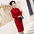 Robe de soirée de mariage en dentelle florale traditionnelle Cheongsam au genou