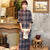 Trumpet Sleeve Traditional Cheongsam Plaids & Checks Woolen Dress