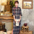 Trumpet Sleeve Traditional Cheongsam Plaids & Checks Woolen Dress