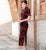 Floral Flocking Traditional Cheongsam Qipao Tea Length Mother Dress