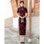 Floral Flocking Traditional Cheongsam Qipao Tea Length Mother Dress