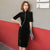 Knee Length Velvet Modern Cheongsam Fashion Qipao Day Dress