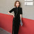 Full Length Velvet Modern Cheongsam Fashion Qipao Day Dress