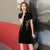 Floral Embroidery Modern Cheongsam Mini Qipao Day Dress