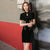 Floral Embroidery Modern Cheongsam Mini Qipao Day Dress