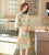 Deer Pattern Trumpet Sleeve Modern Cheongsam Qipao Day Dress