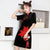 Robe de jour Cheongsam moderne en velours avec broderie poisson rouge