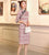 Half Sleeve Plaids & Checks Suede Modern Cheongsam Day Dress