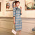 Half Sleeve Plaids & Checks Suede Modern Cheongsam Day Dress