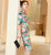 Knee Length Ukiyoe Pattern Velvet Modern Cheongsam Day Dress