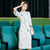 Trumpet Sleeve Velvet Modern Cheongsam Chic Day Dress