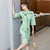 Trumpet Sleeve Velvet Modern Cheongsam Chic Day Dress