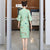 Trumpet Sleeve Velvet Modern Cheongsam Chic Day Dress