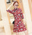 Deer & Floral Pattern Velvet Modern Cheongsam Mini Day Dress