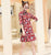 Deer & Floral Pattern Velvet Modern Cheongsam Mini Day Dress