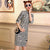 Plaids & Checks Motif Velours Moderne Cheongsam Chic Mini Robe