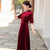 Mandarin Collar Half Sleeve Tea Length Cheongsam Top Mother Dress