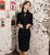 3/4 Sleeve Knee Length Velvet Modern Cheongsam Mother Dress