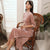 Stripes Pattern Full Length Flocking Retro Cheongsam Mother Dress