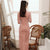 Stripes Pattern Full Length Flocking Retro Cheongsam Mother Dress