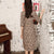 Half Sleeve Floral Flocking Retro Cheongsam Mother Dress