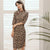 Half Sleeve Floral Flocking Retro Cheongsam Mother Dress