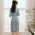 Half Sleeve Floral Flocking Retro Cheongsam Mother Dress