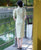 Puff Sleeve Floral Lace Cheongsam Knee Length Chinese Dress