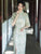 Half Sleeve Abstract Painting Pattern Cheongsam Tea Length Chinese Dress