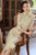 3/4 Sleeve Floral Lace Cheongsam Tea Length Chinese Dress