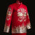 Costume de marié chinois traditionnel sur toute la longueur avec broderie florale et de bon augure
