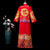 Traje de novio chino tradicional bordado auspicioso de longitud completa con botones de correa
