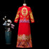 Costume de marié chinois traditionnel pleine longueur de broderie de bon augure avec boutons de sangle
