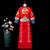 Costume de marié chinois traditionnel de pleine longueur de broderie de bon augure à double manche