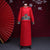 Traje de novio chino tradicional de longitud completa con brocado bordado auspicioso