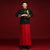 Traje de novio chino tradicional con brocado bordado de dragón y fénix