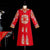 Costume de marié chinois traditionnel en brocart motif dragon et phénix
