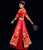 Falda plisada con bordado floral Traje de boda chino tradicional con borlas
