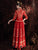 Falda plisada con bordado floral Traje de boda chino tradicional