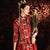 Jupe plissée à broderies florales Costume de mariage chinois traditionnel