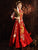 Floral & Phoenix broderie jupe plissée costume de mariage chinois traditionnel