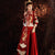 Traje de boda chino tradicional de manga doble con bordado de Phoenix con borla