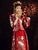 Pfau & Blumenstickerei 3/4 Ärmel Traditioneller Chinesischer Hochzeitsanzug