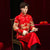Abito da sposo cinese tradizionale a figura intera con ricamo drago
