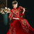 Costume de mariage chinois rétro à double manche avec paillettes de paon avec glands
